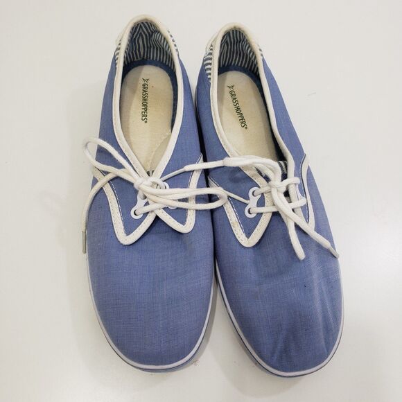 Grasshoppers Womens Casual Blue Canvas Walking Shoes, Size 7W - Picture 8 of 8